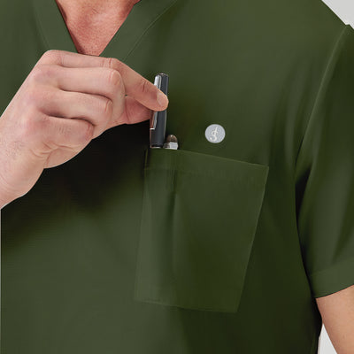 JelriSoFit Classic Uniformes Médicos - Hombre Verde Musgo, Resistente a las manchas