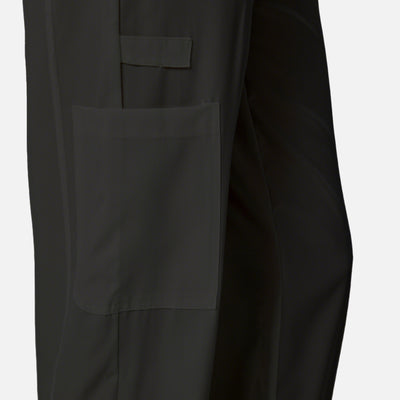 Uniforme médico de mujer, pantalón negro con bolsillos grandes, imagen de exhibición