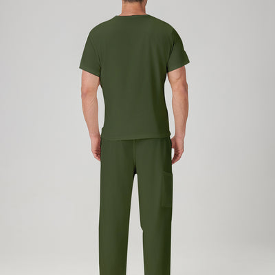 JelriSoFit Classic Uniformes Médicos - Hombre Verde Musgo, Resistente a las manchas