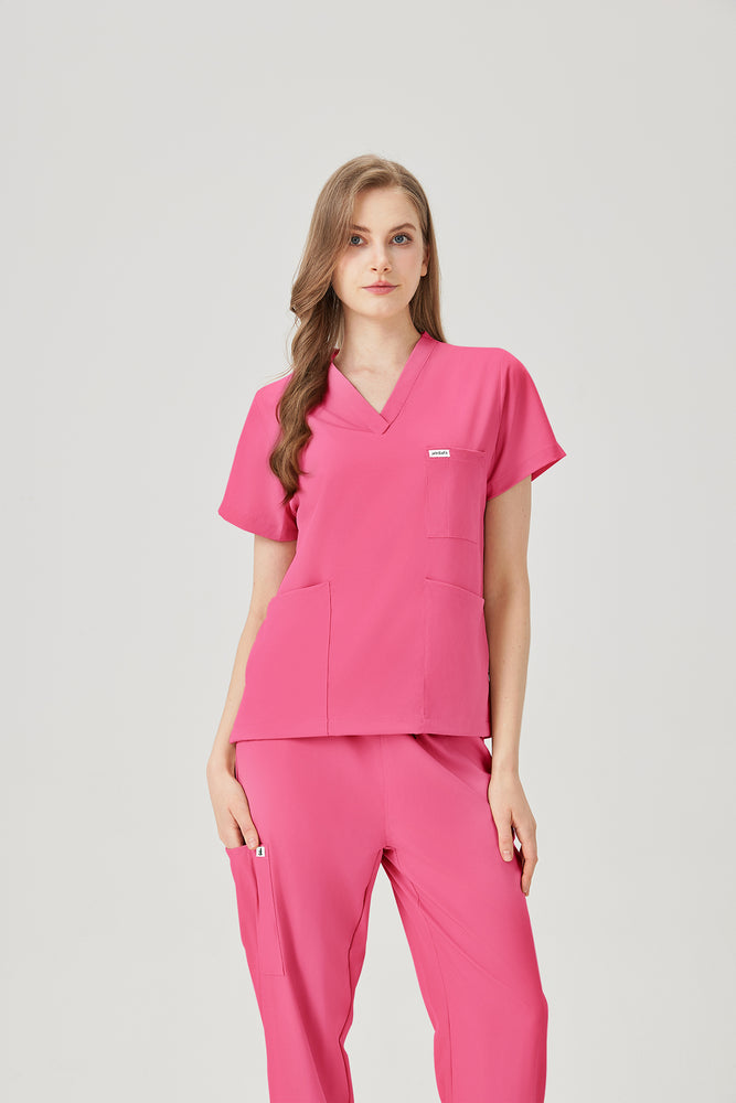 JelriSoFit® Prime Medical Scrubs for Women – Fuchsia, Stain-Resistant