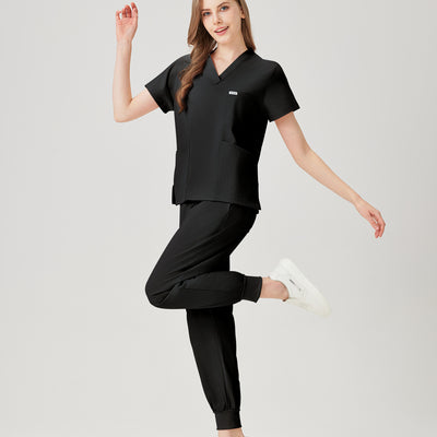 Jelrisofit Uniforme Quirurgico Negro de Tejido Transpirable