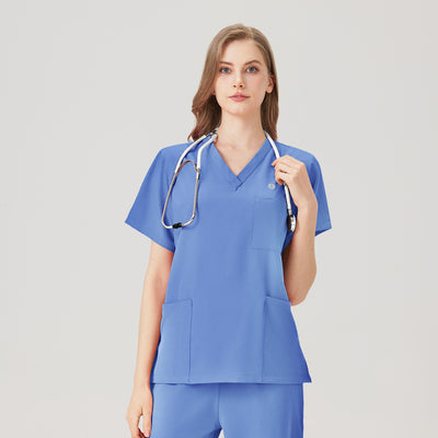 Jelrisofit Uniforme Médico Azul Claro con Cintura Alta para Mujer