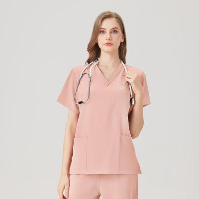 Uniforme médico rosa de mujer, vista frontal