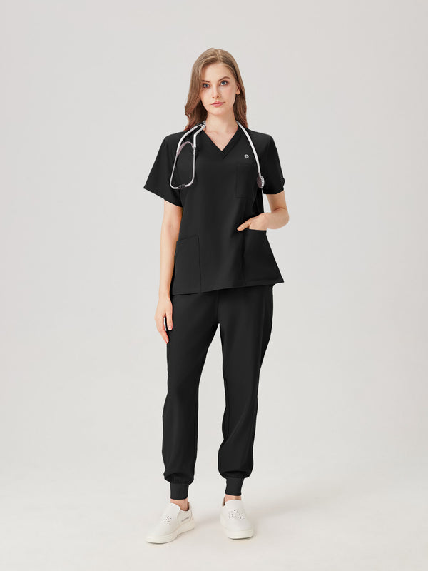 Camisón quirúrgico negro para mujer JelriSoFit® (modelo en la foto)