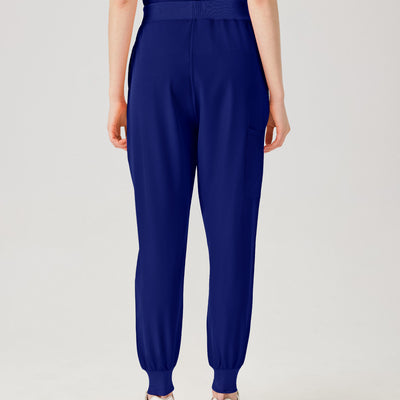 皇家蓝色女式医用制服,裤子背面图。