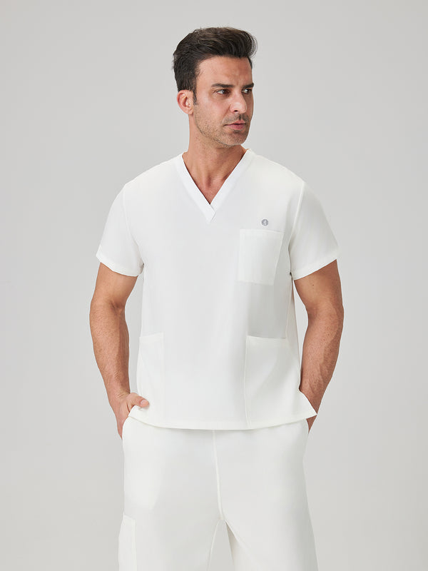 JelriSoFit Classic Uniformes Médicos - Hombre Blanco, Conjunto de pantalón recto