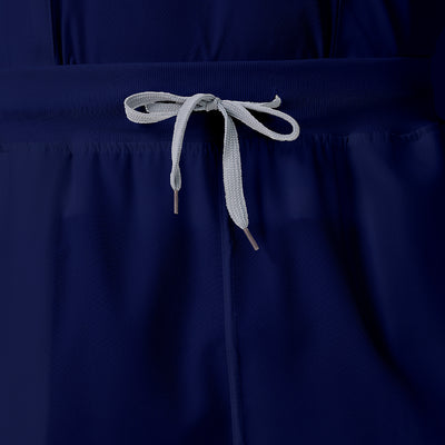 Bata quirúrgica azul marino para hombre JelriSoFit®, vista frontal del pantalón