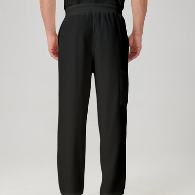 Bata quirúrgica negra para hombre JelriSoFit®, parte trasera del pantalón