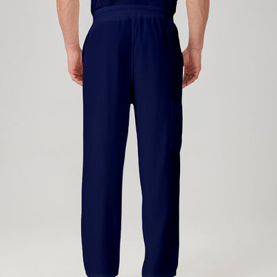 Bata quirúrgica azul marino para hombre JelriSoFit®, parte trasera del pantalón