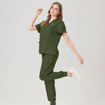 JelriSoFit Classic Uniformes de Trabajo - Mujer Verde Musgo, Fácil de limpiar