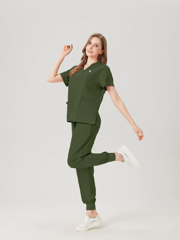 JelriSoFit Classic Uniformes de Trabajo - Mujer Verde Musgo, Fácil de limpiar