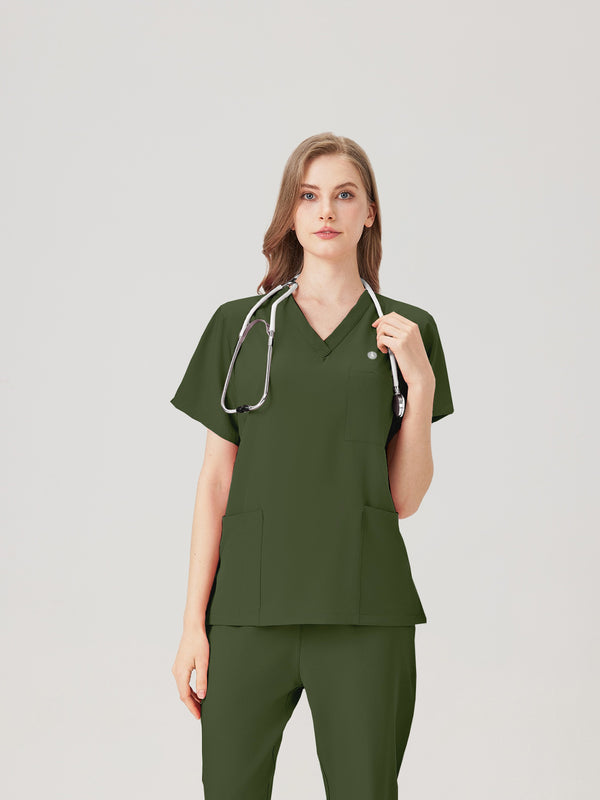 JelriSoFit Classic Uniformes de Trabajo - Mujer Verde Musgo, Fácil de limpiar