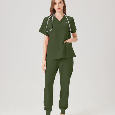 JelriSoFit Classic Uniformes de Trabajo - Mujer Verde Musgo, Fácil de limpiar