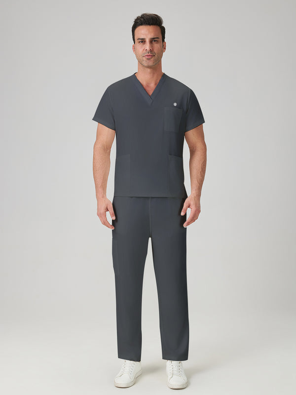 JelriSoFit Classic Uniformes Médicos - Hombre Gris Carbon, Ligero y elástico