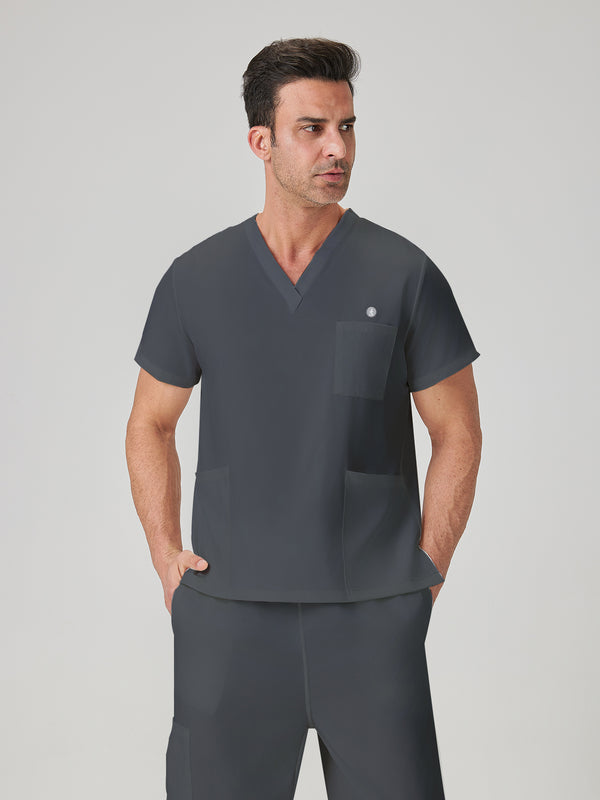 JelriSoFit Classic Uniformes Médicos - Hombre Gris Carbon, Ligero y elástico