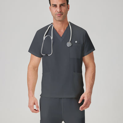 JelriSoFit Classic Uniformes Médicos - Hombre Gris Carbon, Ligero y elástico