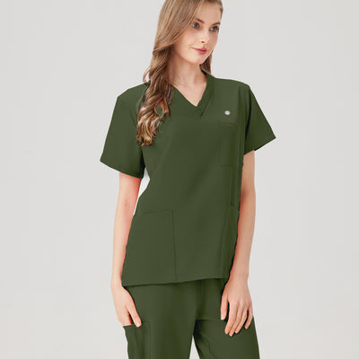 JelriSoFit Classic Uniformes de Trabajo - Mujer Verde Musgo, Fácil de limpiar