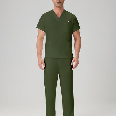 JelriSoFit Classic Uniformes Médicos - Hombre Verde Musgo, Resistente a las manchas