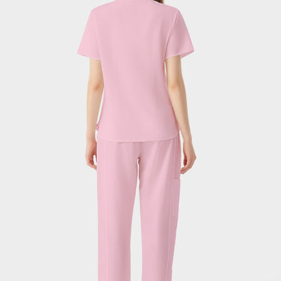 Bata quirúrgica rosa de mujer, vista posterior