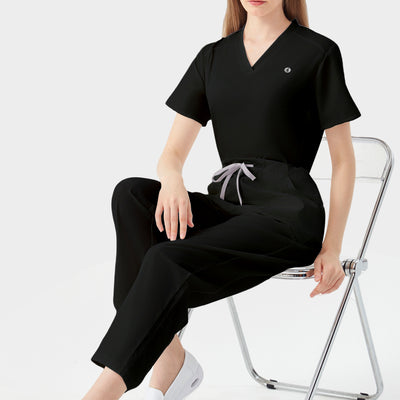 Jelrisofit Traje quirúrgico negro transpirable y agradable para la piel.