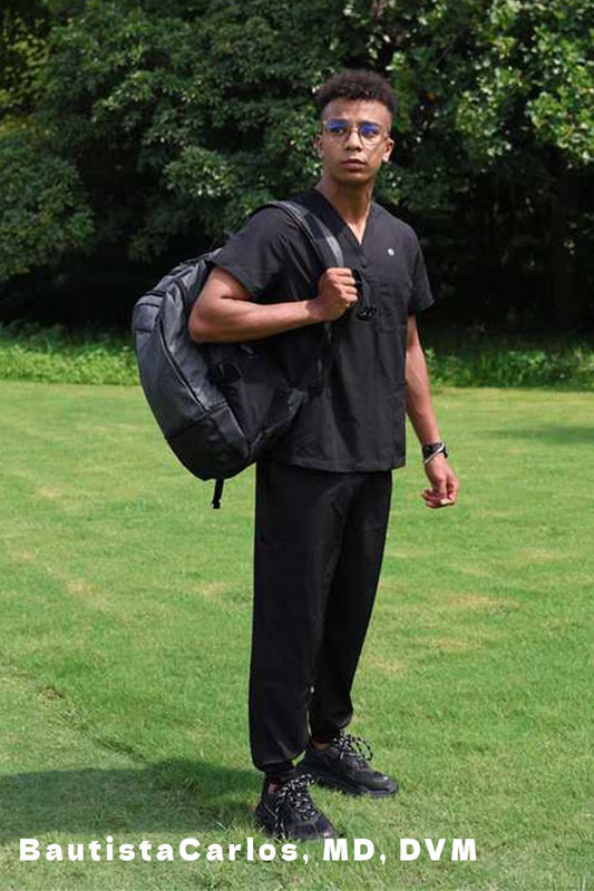 Embossed slim-fit uniform