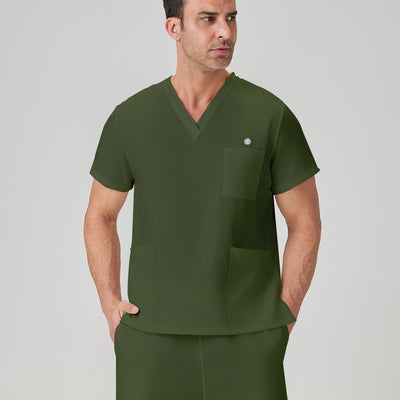 JelriSoFit Classic Uniformes Médicos - Hombre Verde Musgo, Resistente a las manchas