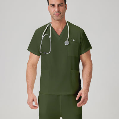 JelriSoFit Classic Uniformes Médicos - Hombre Verde Musgo, Resistente a las manchas