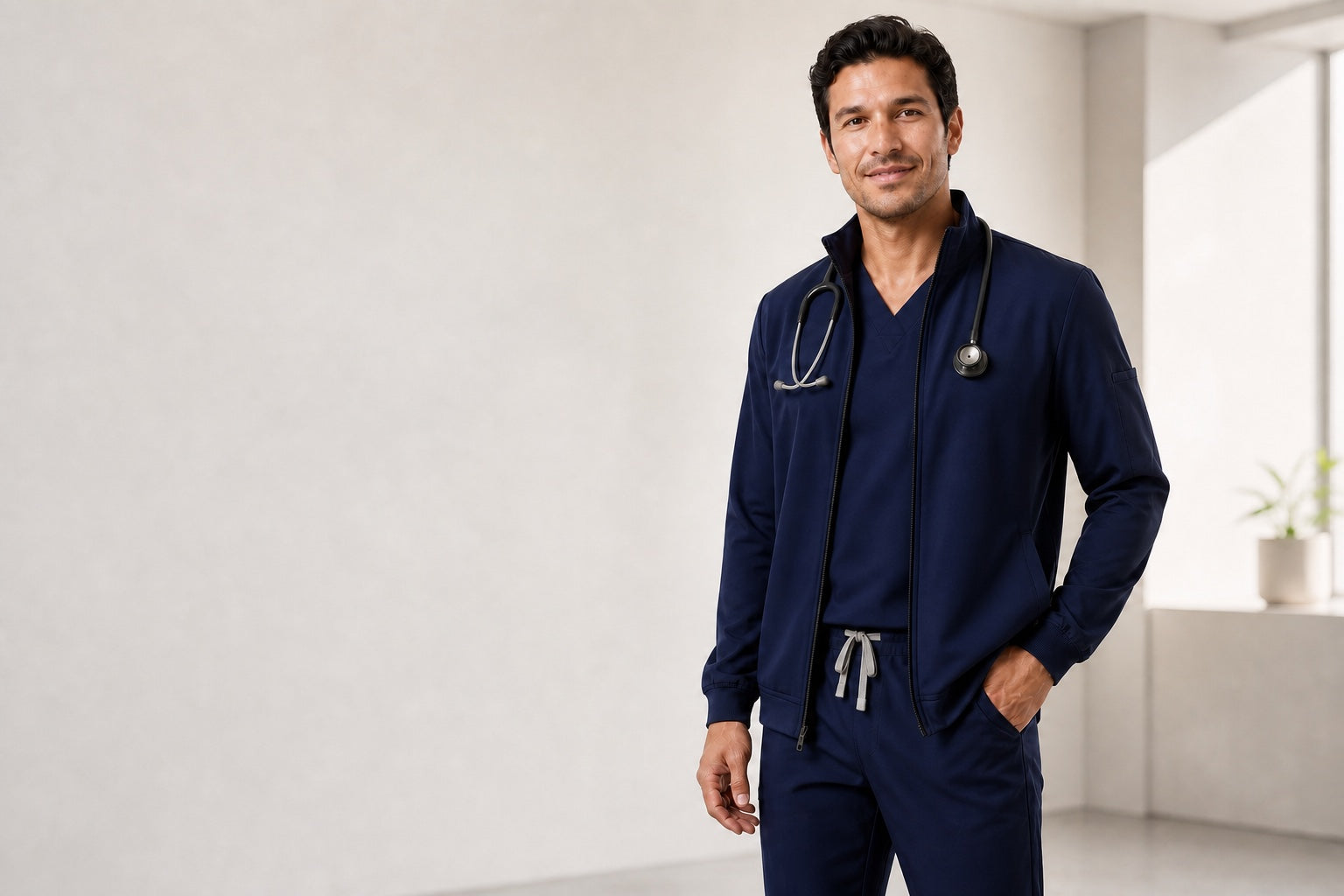 Profesional de la salud con el nuevo set quirúrgico de 3 piezas para hombre