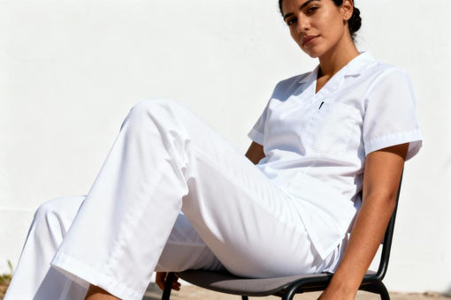 Pantalón clínico blanco mujer
