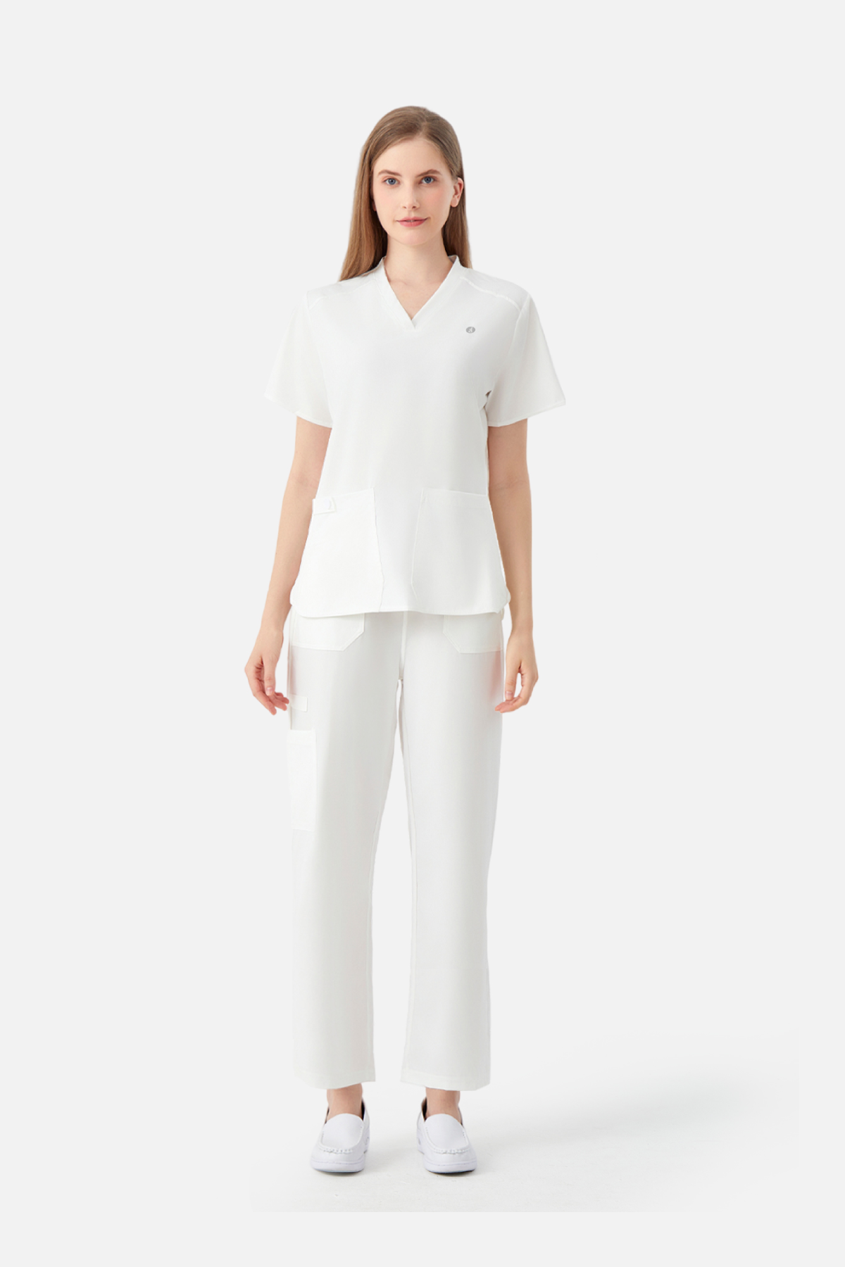 JelriSoFit Uniformes de Trabajo Corte Recto - Mujer Blanco crema, Diseño de corte fluido