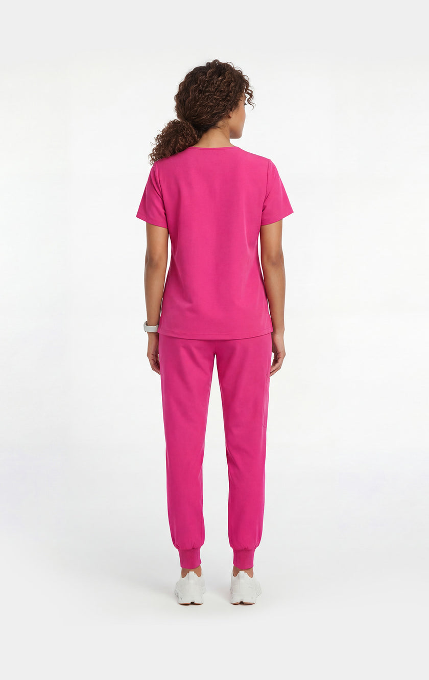 JelriSoFit Free Pijama Quirúrgica – Mujer Fucsia, Puños acanalados en tobillos