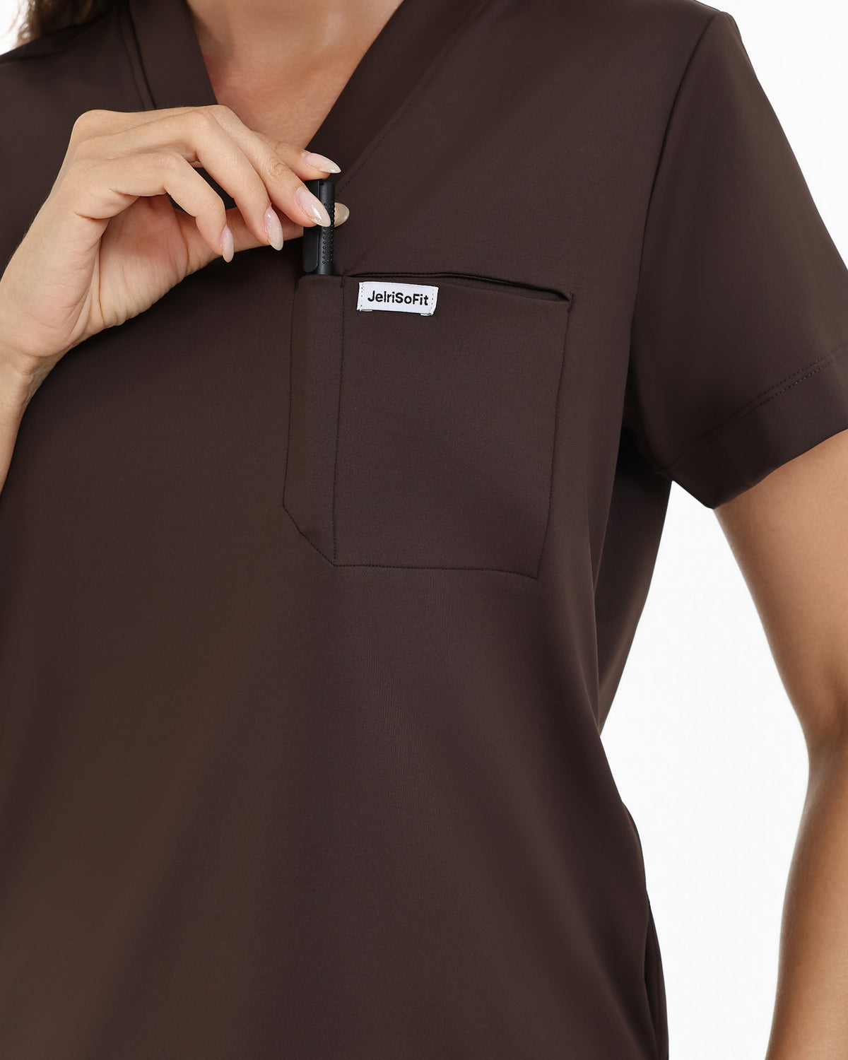JelriSoFit FlowForm Uniformes de Trabajo 2 Piezas – Mujer Espresso, comodidad tipo activewear y ajuste estructurado