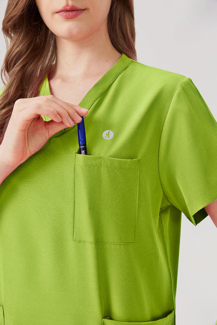 JelriSoFit Classic Uniformes Médicos - Mujer Verde Lima, Suave y elástico