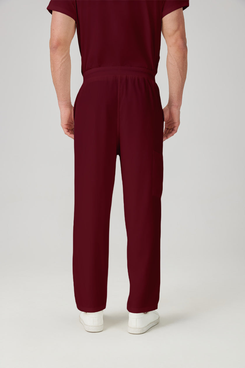 JelriSoFit Classic Medical Uniforms - Men's White, Straight Leg Trouser Set