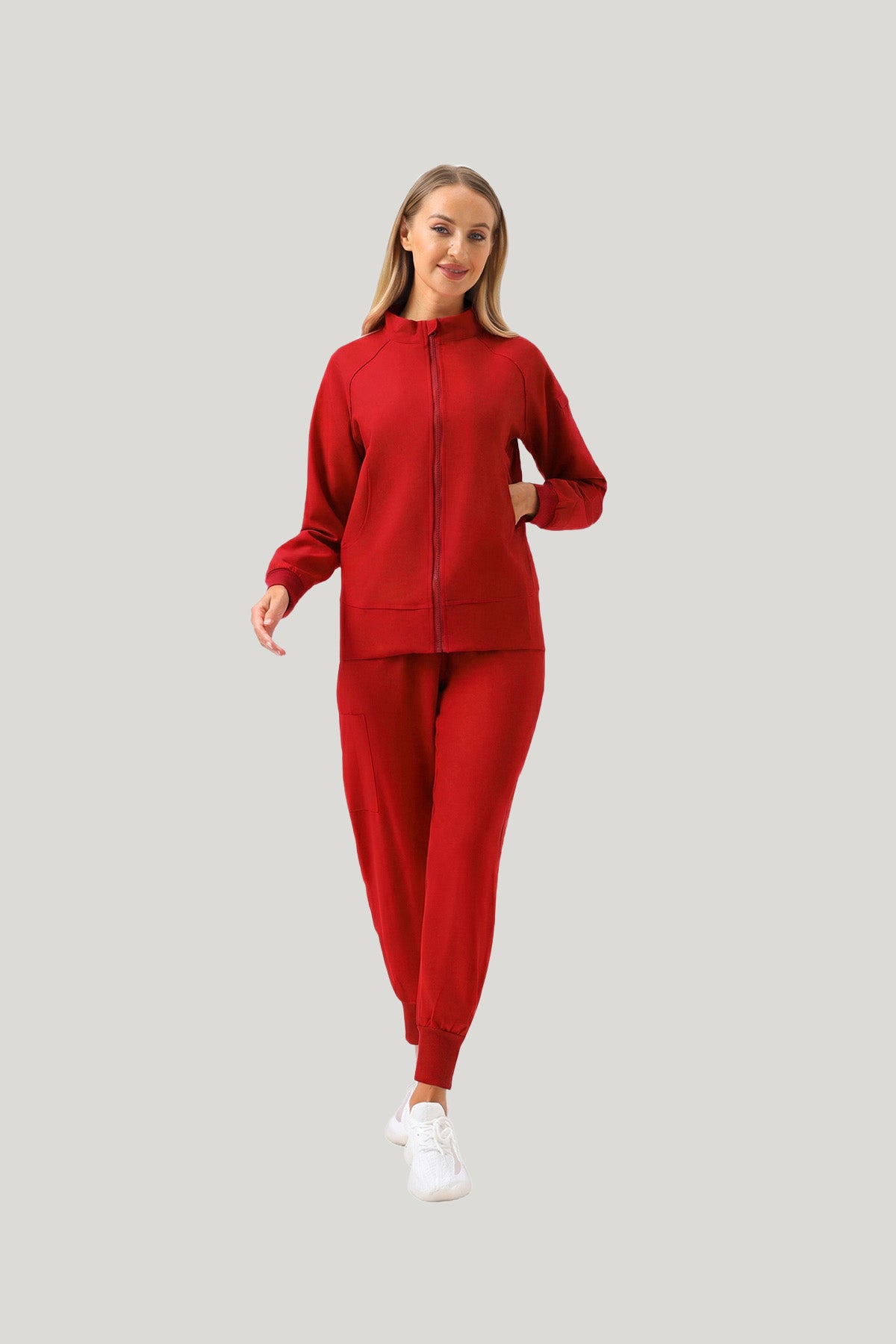JelriSoFit Set quirúrgico 3 piezas – Mujer Granada roja, Moderno y versátil