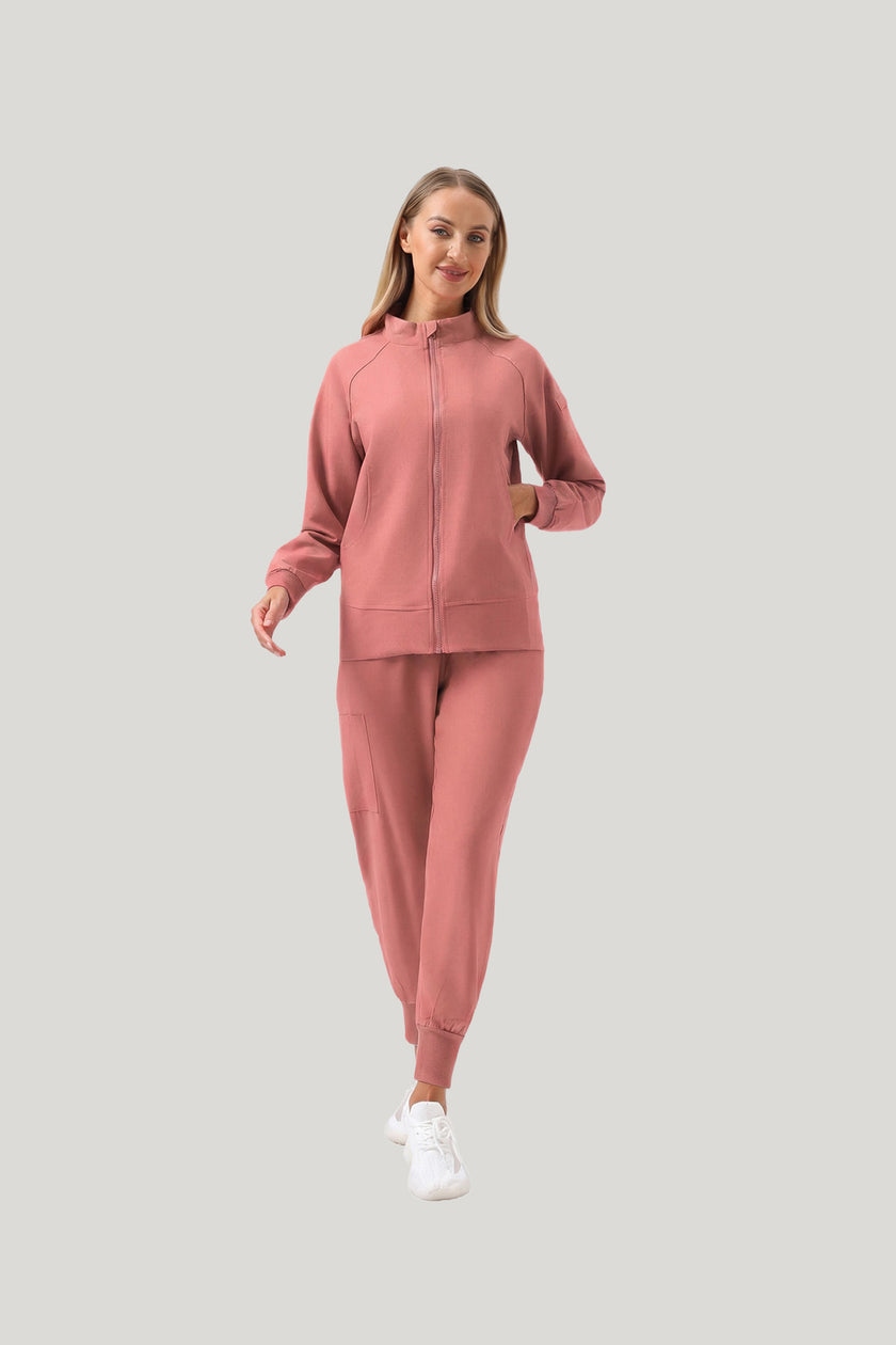 JelriSoFit Set quirúrgico 3 piezas – Mujer Capri Rosa, Cómodo para moverse