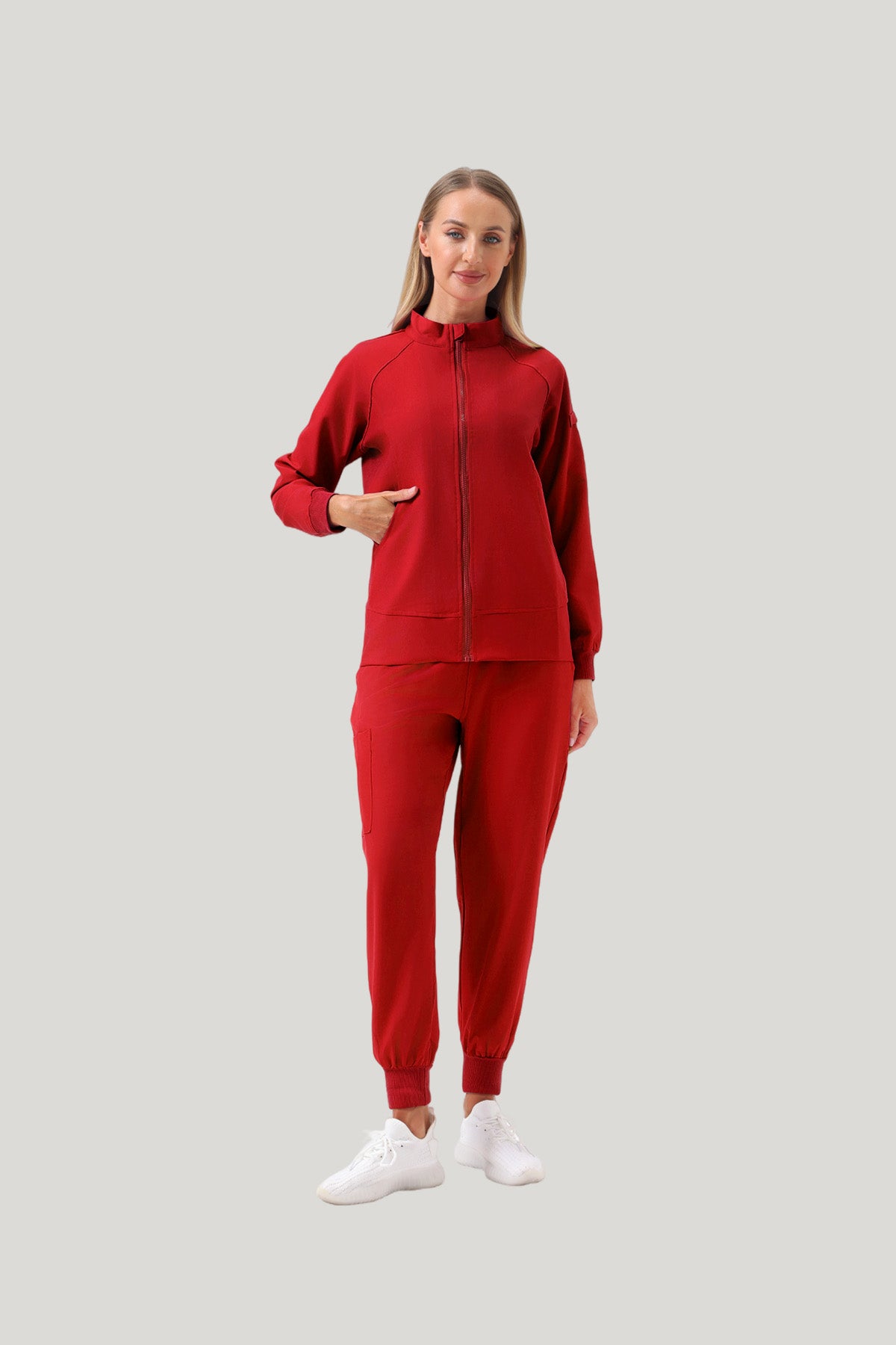 JelriSoFit Set quirúrgico 3 piezas – Mujer Granada roja, Moderno y versátil