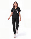 JelriSoFit Free Uniformes Quirúrgicos – Mujer Negro, Aberturas laterales