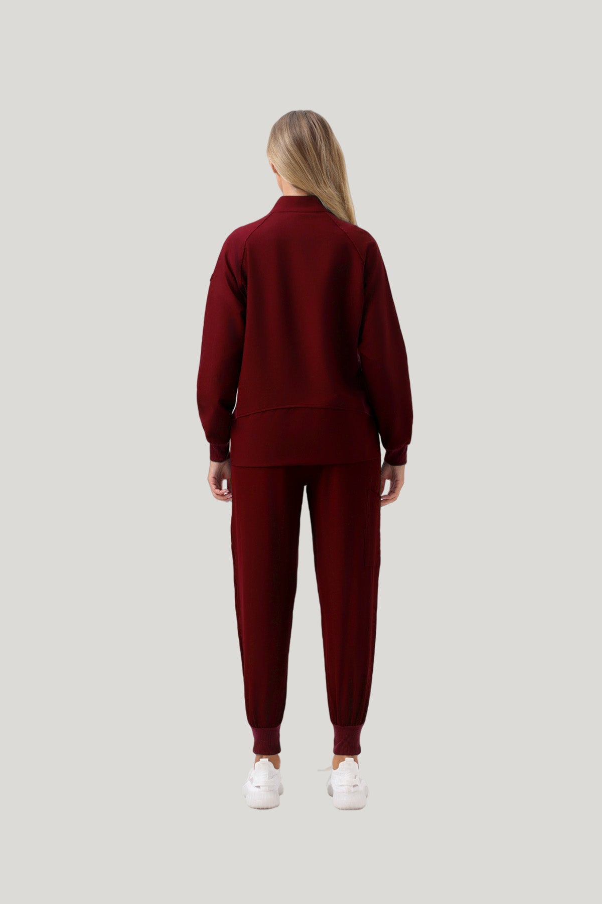 JelriSoFit Set quirúrgico 3 piezas – Mujer Burgundy, Diseño con bolsillos amplios