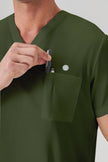 JelriSoFit Classic Medical Uniforms - Men's Moss Green, Stain Resistant