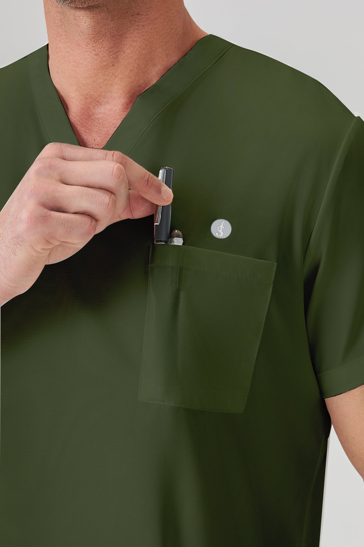 JelriSoFit Classic Medical Uniforms - Men's Moss Green, Stain Resistant