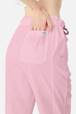Bata quirúrgica rosa de mujer, vista posterior del pantalón