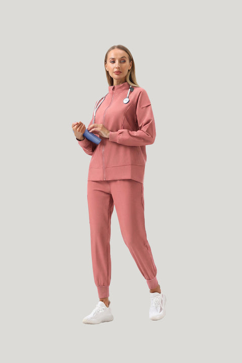 JelriSoFit Set quirúrgico 3 piezas – Mujer Capri Rosa, Cómodo para moverse