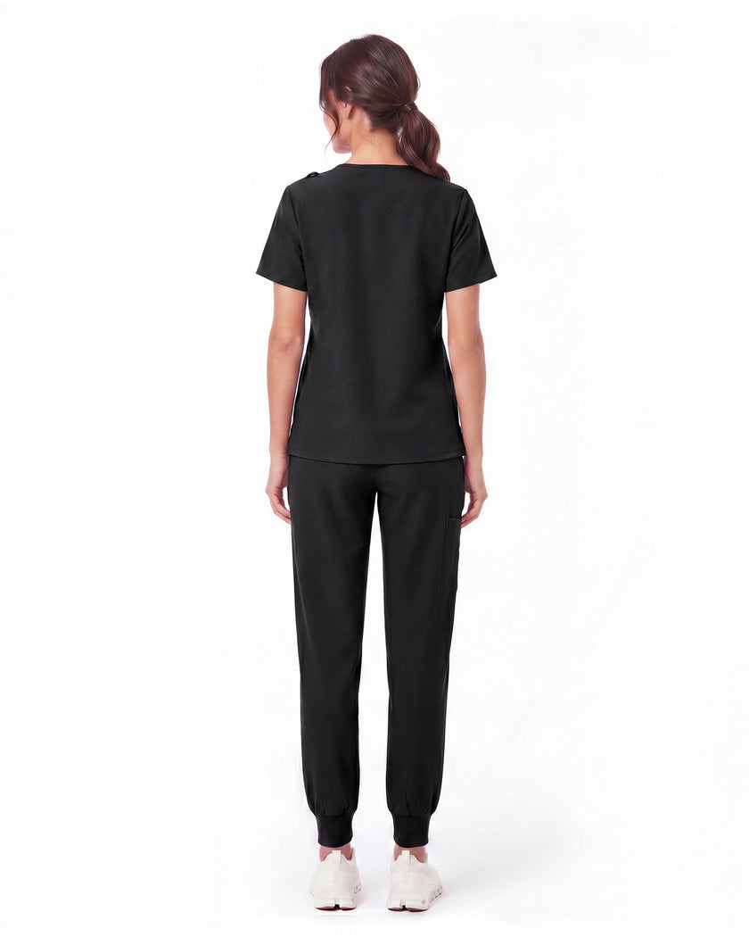 JelriSoFit Free Uniformes Quirúrgicos – Mujer Negro, Aberturas laterales