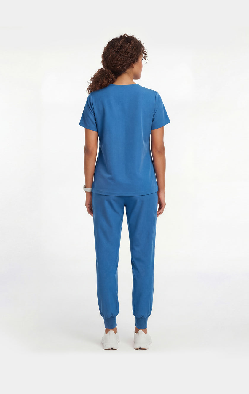 JelriSoFit Free Uniformes Médicos – Mujer Azure Blue, Bolsillos amplios
