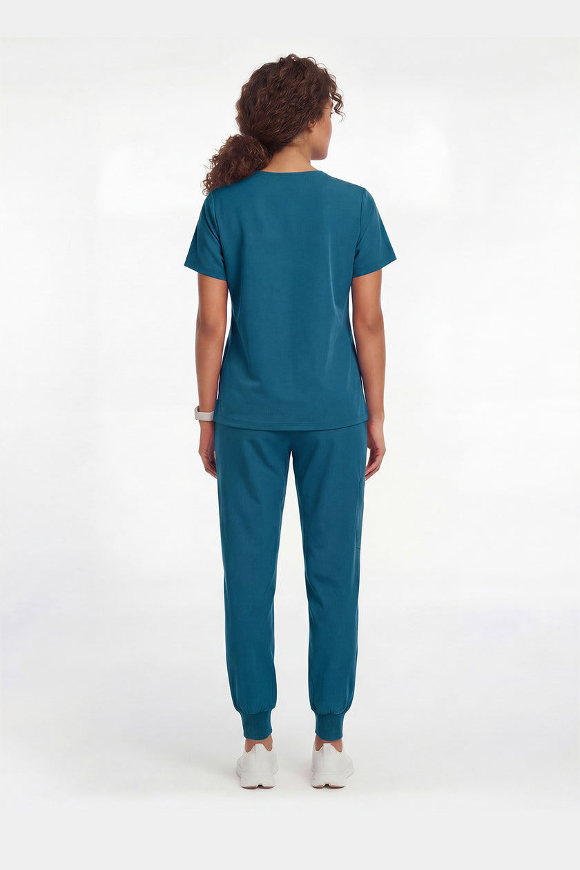 JelriSoFit Free Uniformes Médicos – Mujer Azure Blue, Bolsillos amplios
