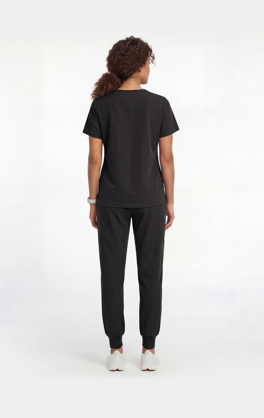 JelriSoFit Free Uniformes Quirúrgicos – Mujer Negro, Aberturas laterales