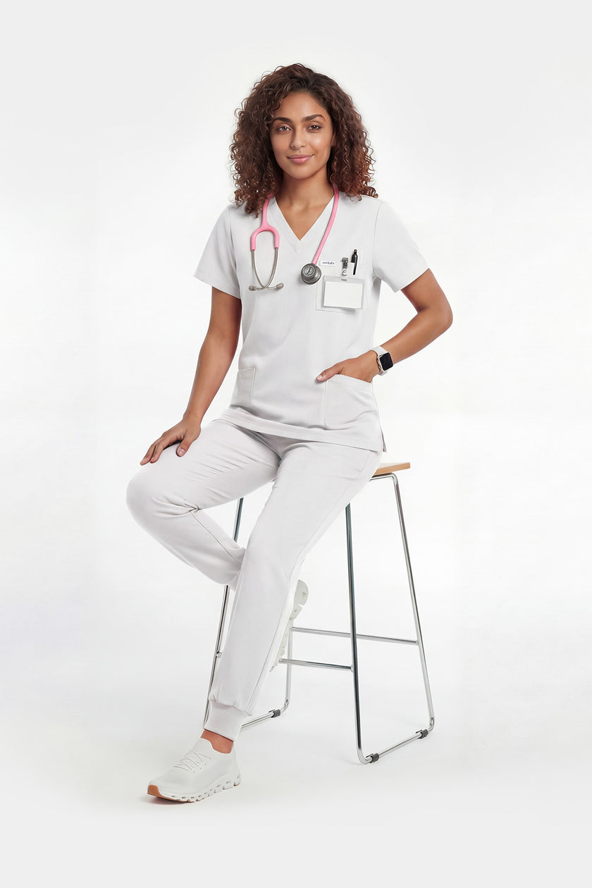 JelriSoFit Free Uniformes Quirúrgicos – Mujer Blanco, Tejido impermeable