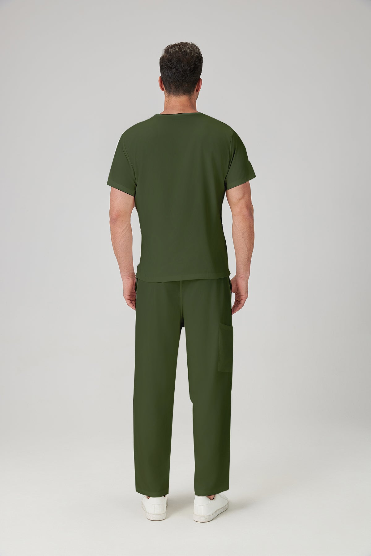 JelriSoFit Classic Uniformes Médicos - Hombre Verde Musgo, Resistente a las manchas