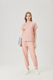 Uniforme médico rosa para mujer JelriSoFit®, imagen de exhibición del modelo